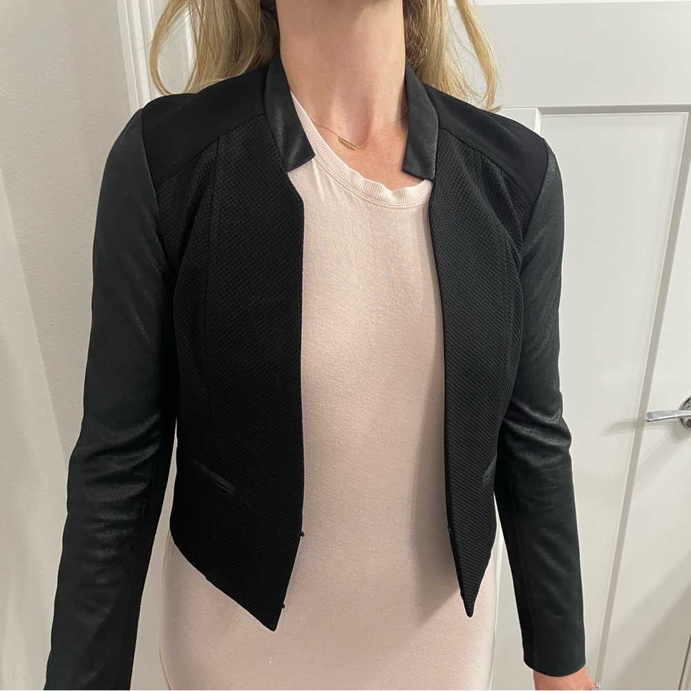 BCBGeneration Leather and fabric jacket - Black size S